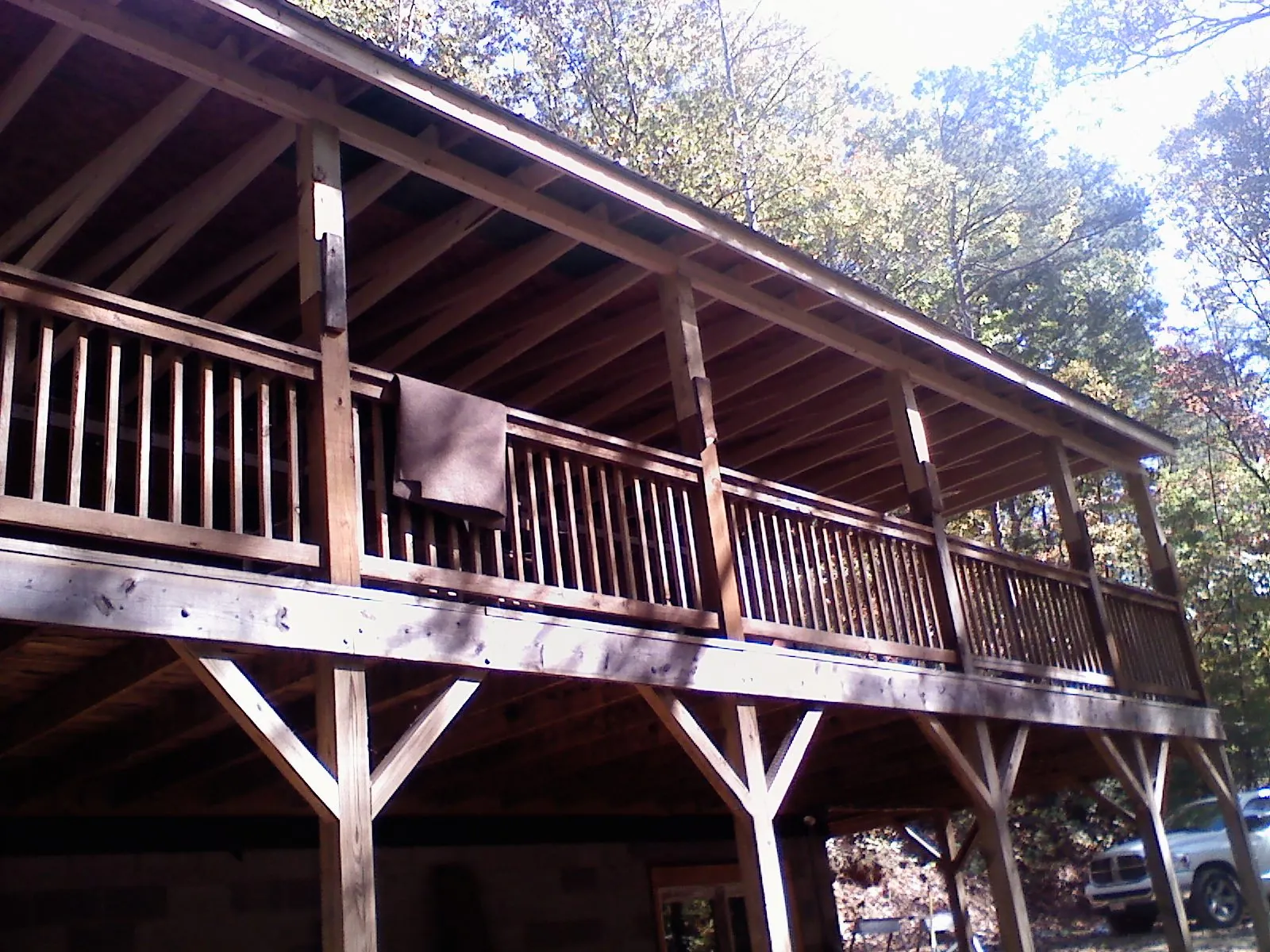 Timber framing under a new elevated porch and deck — Roof Leak Repair in Dennison by Roofing Brothers